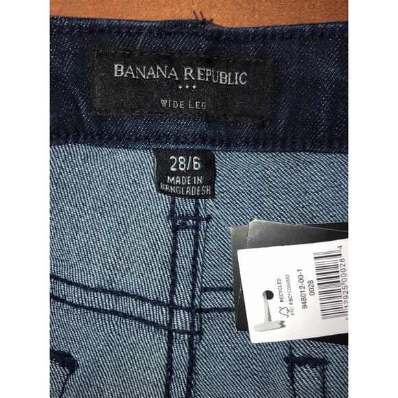 NWT Banana Republic wide leg dark blue jeans size 6 - Picture 11 of 11